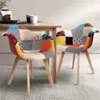 Artiss Set of 2 Fabric Patchwork Chairs