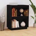 Console Cabinet Black 60x34x75 cm Solid Wood Pine vidaXL