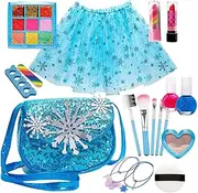 Byeaon Make Up Kids Girl, 18X Real Cosmetic Kits, Girls Toys, Washable, Extensive Makeup Set, Nail Accessory Set, Makeup Tool Set for 3-12 Year Old Girl