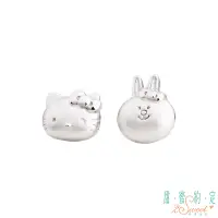 在飛比找Yahoo奇摩購物中心優惠-甜蜜約定 HelloKitty x LINE 姊妹淘純銀耳環