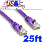 25ft PURE CUPPER! (notCCA) Network/Ethernet Cat5e Patch Cable/Cord/Wire {PURPLE