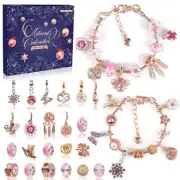 Advent Calendar Charm Bracelets 2024 for Girls, 24 Days Christmas Countdown C...