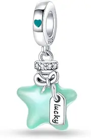 [LIGHTDOG] Women's Charms 925 Sterling Silver Charms Bracelets with Flower Beads, Compatible with European Charms for Women Girls Pandora Bracelets