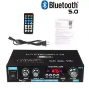 600W Bluetooth 5.0 Power Amplifier Stereo Amplifier Audio AMP Car&Home Black NEW