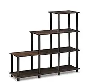 Furinno Turn-N-Tube Ladder Space Shelf, Walnut/Brown