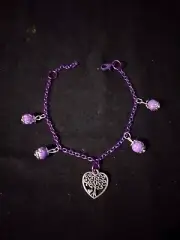 100% Handmade Colourful Bracelets With Heart Tree Of Life Charm And Rose beads