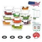 Elegant 24-Piece Leak-Proof Glass Storage Containers - Ideal for Meal Prep
