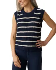Faherty Miramar Striped Sleeveless Linen Sweater