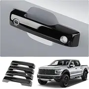 Car Door Handle Cover for Ford F-150 2021-2025，F-250 Super Duty 2023-2025，F-350 Super Duty 2023-2025 Auto Exterior Accessories Handle Protectors Covers Wrap Decoration ABS Gloss Black