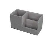 Home Office Desktop Pen Holder Remote Control Cosmetic Organizer Storage Box-Grey