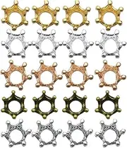 [Generic] Crown Charm Beads, 0.51 inches Crown Charm for Bracelets, 20x Charm Findings, Funny Craft Supplies for Necklace, Bracelet, Earring