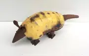 METAL ART ARMADILLO SCULPTURE 10 1/2" YARD ART GLOSS ENAMEL