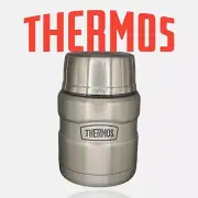 Thermos 16 oz King Stainless Steel Food Jar Container w/ foldable spoon NEW