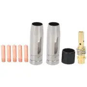 9Pcs/Set 15Ak Mig/ Welding Nozzle Contact Tips 0.8X25Mm M6 Gas Connector Ho J6R1