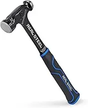 REAL STEEL Ball Peen Hammers 16 Oz Onepiece Forged Steel Ball Pein Hammer 0518, Black