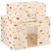 2x Clothes Storage Bins with Metal Frame 24L 66L Foldable Clothing Storage Bags✆