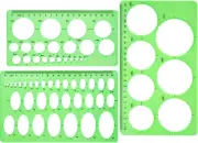 Circle Template 3 Pieces Plastic Circle and Oval Templates Measuring Rulers Digi