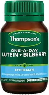 Thompson's One-A-Day Lutein + Bilberry 30 Tablets – Supports Eye Retina & Macula Health – Vision & Eye Function Support – Source of Antioxidants – Daily Wellness Formula – One-A-Day Convenience