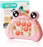 Puzzle Pop Light Up Handheld Game for Kids 6-12, Sensory Fidget Toys for Kids 8-12, Birthday Gifts for 6 7 8 9 Year Old Boys & Girls & Teens - Pink Frog