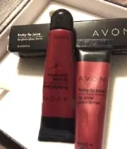 AVON Lot o 2 FRUIT PUNCH Deep Red Fruity LIP JUICE Shine Gloss GLIDE APPLICATOR