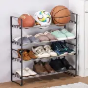 L&H UNICO Adjustable 4 Tier Metal Shoe Rack, Small, Steel, Holds up to Small