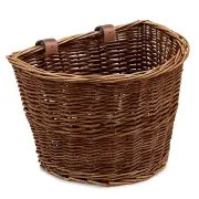 Wicker Bike Basket Front Cargo for Women and Men, Fits Most Bicycles, Beach C...