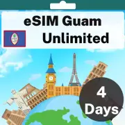 eSIM Guam - Unlimited - 4 Days - Travel eSIM | QR code activation