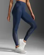 Aero Mesh Hi-Rise Compression Tights, 2XU, L, Midnight/Midnight Reflective, Female