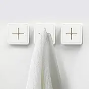 KAIYING Kitchen Towel Hook, Self Adhesive Dish Towel Holder for Kitchen Cabinet Door, Push Towels Holder Wall Mounted for Bathroom and Home, No Drilling (3 Pack_White)