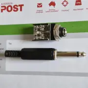 2 Pcs 6.35mm Mono Line 1/4 Inch Plug With 6.35 1/4 Inch PCB Solder Socket AU!.