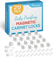 Child Safety Magnetic Cabinet Locks - 20 Pack Children Proof Cupboard Baby Locks