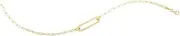 [JewelryWeb] 14k Yellow Gold Paperclip Straight Open Bar Bracelet With Lobster Clasp 2.1mm Chain width 18 Centimeters Link-Bracelet for Women and Men