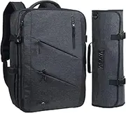 Asaya Chef Knife Backpack with 20 Pocket Knife Roll Bag - Over 30 Pockets for Knives and Kitchen Utensils - Stain Resistant Waxed Nylon - Padded for Extra Protection - Knives Not Included, Black