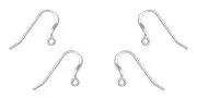 24 STERLING SILVER Filled Flat HOOKS Earrings Ear Wire 21 gauge wire / 25mm hook