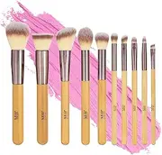 Expressions 10pc Pro Makeup Brush Set in Black - 10 Quality Soft Bristle Makeup Brushes For Everyday Use - Professional Makeup Brushes & Tools