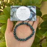Apatite Crystal Bead Bracelet & Meaning Card - Stretch 8mm Power Bead Bracelet