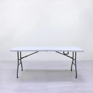 【美佳居】寬180公分(桌厚3.5公分)對摺折疊桌/露營桌/餐桌/書桌/電腦桌/工作桌/拜拜桌(象牙白色)