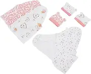 ASAKKURA 3 Sets Swaddle Sleep Sacks with Hats Cotton Newborn Wraps for Nursery Soft Receiving Blankets Cute Patterns for Boy Girl for Transitional Seasons
