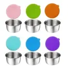 Stainless Steel Condiment Containers Reusable Sauce Container Cups Leak-Proof
