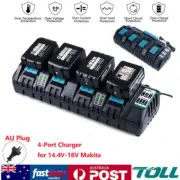 DC18SF 4-Port Charger 12A for Makita Lithium Battery 【Fireproof material】4X3A