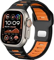 Witzon Sport Bands Compatible with Apple Watch Ultra Band 49mm 46mm 45mm 44mm 42mm Men, Wide Soft Silicone Strap Rugged Smart Watches Replacement for iWatch Ultra Ultra 2 Series 10 9 8 7 6 5 4 3 2 SE