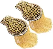 TEHAUX High-end Tassel Epaulett for Shoulder Riveted Design Fashion Costume Accessories