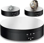 [Dawntress] Rotating Display Stand Motorized - Electric Turntable Display 5.4inch / 13.72cm with 3 Modes, 360 Degree Automatic Turntable for Photography Products, Jewelry, Cake, Market Shows - Black