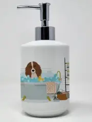 Longhair Red Pedbald Dachshund Ceramic Soap Dispenser Hand Soap Dispenser Pump