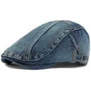 Flat Newsboy Caps for Men Denim Cotton Ivy Gatsby Cabbie Driving Hat