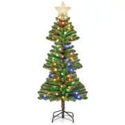 Costway150 CM Artificial Xmas Tree with Projection Light and 9 Lighting Modes-S