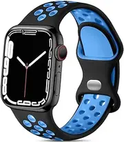 [Witzon] 4 Pack Sport Band for Apple Watch Band 49mm 45mm 44mm 42mm 41mm 40mm 38mm for Women Men, Soft Silicone Replacement Breathable Sport Straps for iWatch Apple Watch Ultra 2 Series 9 8 7 6 5 4 3 2