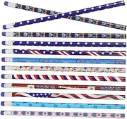 STOBOK 12pcs Wooden Patriotic Pencils Usa Independence Day Bulk Lettering Pens Safe for Boys and Girls Vibrant American Flag