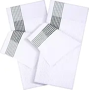 Mixweer 2 Pcs Caddy Golf Towel 22" x 42" Large Caddy Towel Camping Sport Towels Cotton Soft Towels for Man Golf Lovers (White with Green Stripe)