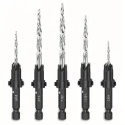 5PCS Countersink Set Countersink HSS Conical Countersink With 1 Hex Wrench Woodworking Countersink Bit